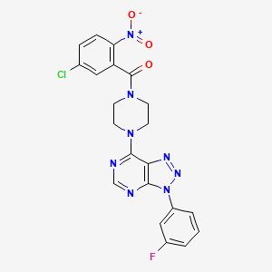 (5-chloro-2-nitrophenyl)(4-(3-(3-fluorophenyl)-3H-[1,2,3]triazolo[4,5-d]pyrimidin-7-yl)piperazin-1-yl)methanone
