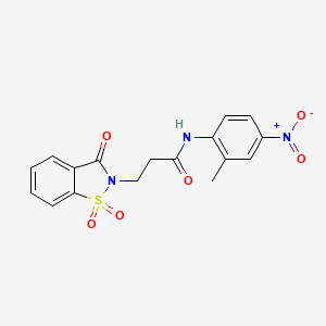 molecular formula C17H15N3O6S B2511585 3-(1,1-二氧化-3-氧代苯并[d]异噻唑-2(3H)-基)-N-(2-甲基-4-硝基苯基)丙酰胺 CAS No. 899996-25-9
