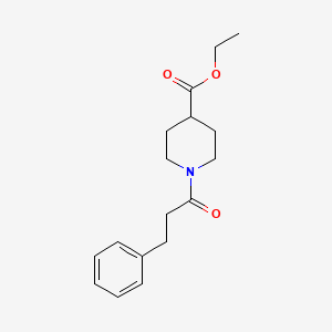 molecular formula C17H23NO3 B2511594 1-(3-苯基丙酰基)哌啶-4-羧酸乙酯 CAS No. 349088-70-6