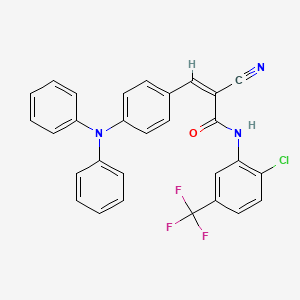 (Z)-N-[2-Chloro-5-(trifluoromethyl)phenyl]-2-cyano-3-[4-(N-phenylanilino)phenyl]prop-2-enamide