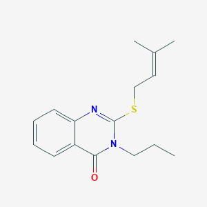 molecular formula C16H20N2OS B2511619 2-(3-Methylbut-2-enylsulfanyl)-3-propylquinazolin-4-one CAS No. 2309186-86-3