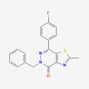 molecular formula C19H14FN3OS B2511625 5-benzyl-7-(4-fluorophenyl)-2-methylthiazolo[4,5-d]pyridazin-4(5H)-one CAS No. 941943-15-3