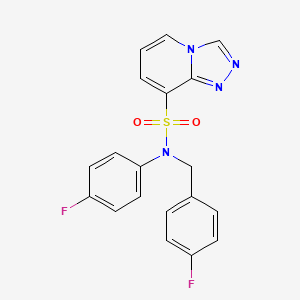 molecular formula C19H14F2N4O2S B2511627 N-(4-fluorobenzyl)-N-(4-fluorophenyl)[1,2,4]triazolo[4,3-a]pyridine-8-sulfonamide CAS No. 1251594-55-4