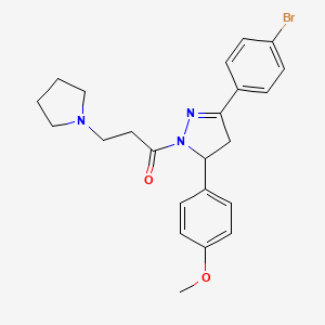1-(3-(4-bromophenyl)-5-(4-methoxyphenyl)-4,5-dihydro-1H-pyrazol-1-yl)-3-(pyrrolidin-1-yl)propan-1-one