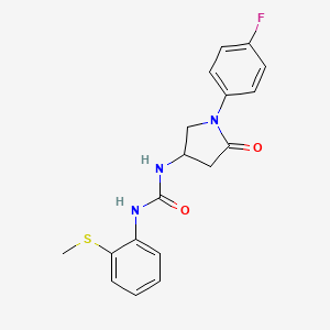 1-(1-(4-Fluorophenyl)-5-oxopyrrolidin-3-yl)-3-(2-(methylthio)phenyl)urea