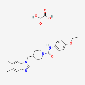 molecular formula C26H32N4O6 B2511632 4-((5,6-dimethyl-1H-benzo[d]imidazol-1-yl)methyl)-N-(4-ethoxyphenyl)piperidine-1-carboxamide oxalate CAS No. 1351648-56-0