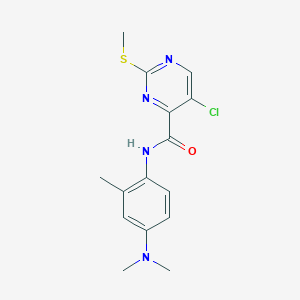 molecular formula C15H17ClN4OS B2511634 5-chloro-N-[4-(dimethylamino)-2-methylphenyl]-2-(methylsulfanyl)pyrimidine-4-carboxamide CAS No. 1211149-77-7