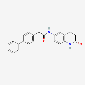 molecular formula C23H20N2O2 B2511635 2-([1,1'-biphenyl]-4-yl)-N-(2-oxo-1,2,3,4-tetrahydroquinolin-6-yl)acetamide CAS No. 922054-72-6