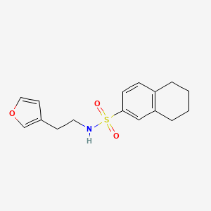 molecular formula C16H19NO3S B2511641 N-(2-(呋喃-3-基)乙基)-5,6,7,8-四氢萘-2-磺酰胺 CAS No. 1428380-22-6