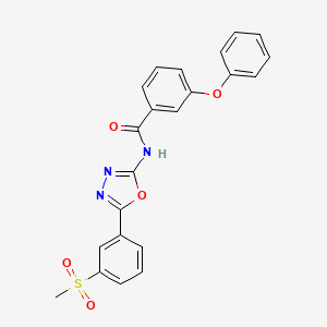 molecular formula C22H17N3O5S B2511668 N-(5-(3-(methylsulfonyl)phenyl)-1,3,4-oxadiazol-2-yl)-3-phenoxybenzamide CAS No. 886906-73-6