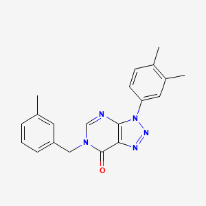 molecular formula C20H19N5O B2511670 3-(3,4-二甲基苯基)-6-[(3-甲基苯基)甲基]三唑并[4,5-d]嘧啶-7-酮 CAS No. 893918-78-0