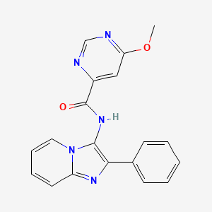 molecular formula C19H15N5O2 B2511673 6-methoxy-N-(2-phenylimidazo[1,2-a]pyridin-3-yl)pyrimidine-4-carboxamide CAS No. 2034634-04-1