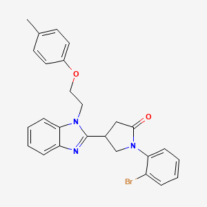molecular formula C26H24BrN3O2 B2511674 1-(2-bromophenyl)-4-(1-(2-(p-tolyloxy)ethyl)-1H-benzo[d]imidazol-2-yl)pyrrolidin-2-one CAS No. 847396-31-0