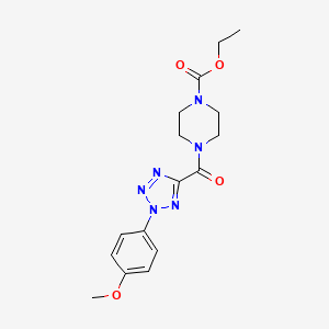 ethyl 4-(2-(4-methoxyphenyl)-2H-tetrazole-5-carbonyl)piperazine-1-carboxylate