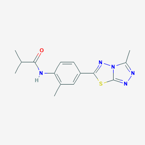 molecular formula C15H17N5OS B251169 2-methyl-N-[2-methyl-4-(3-methyl[1,2,4]triazolo[3,4-b][1,3,4]thiadiazol-6-yl)phenyl]propanamide 