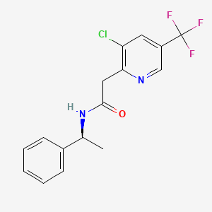 molecular formula C16H14ClF3N2O B2511693 2-[3-氯-5-(三氟甲基)吡啶-2-基]-N-[(1S)-1-苯乙基]乙酰胺 CAS No. 955975-71-0