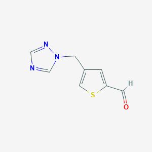 molecular formula C8H7N3OS B2511694 4-(1,2,4-Triazol-1-ylmethyl)thiophene-2-carbaldehyde CAS No. 883291-36-9
