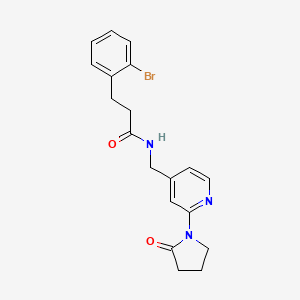 molecular formula C19H20BrN3O2 B2511711 3-(2-bromophenyl)-N-((2-(2-oxopyrrolidin-1-yl)pyridin-4-yl)methyl)propanamide CAS No. 2034585-93-6