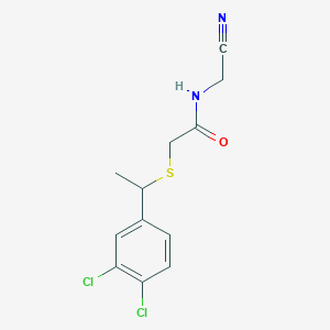 molecular formula C12H12Cl2N2OS B2511713 N-(Cyanomethyl)-2-[1-(3,4-dichlorophenyl)ethylsulfanyl]acetamide CAS No. 1385431-43-5