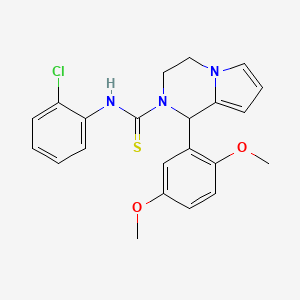 molecular formula C22H22ClN3O2S B2511715 N-(2-chlorophenyl)-1-(2,5-dimethoxyphenyl)-3,4-dihydro-1H-pyrrolo[1,2-a]pyrazine-2-carbothioamide CAS No. 393831-18-0