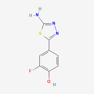 molecular formula C8H6FN3OS B2511723 4-(5-Amino-1,3,4-thiadiazol-2-yl)-2-fluorophenol CAS No. 2091065-99-3