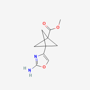 molecular formula C10H12N2O3 B2511725 Methyl 3-(2-amino-1,3-oxazol-4-yl)bicyclo[1.1.1]pentane-1-carboxylate CAS No. 1980063-02-2