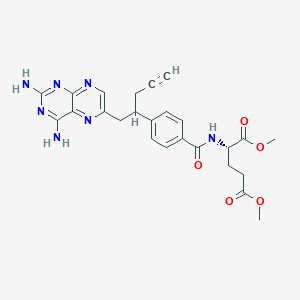 L-Glutamic acid, N-[4-[1-[(2,4-diamino-6-pteridinyl)methyl]-3-butyn-1-yl]benzoyl]-, 1,5-dimethyl ester