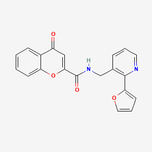 N-((2-(furan-2-yl)pyridin-3-yl)methyl)-4-oxo-4H-chromene-2-carboxamide