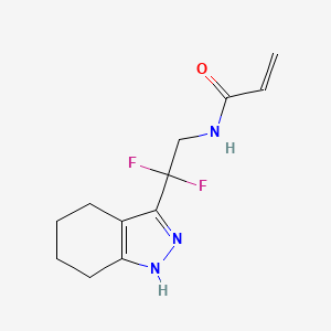molecular formula C12H15F2N3O B2511751 N-[2,2-Difluoro-2-(4,5,6,7-tetrahydro-1H-indazol-3-yl)ethyl]prop-2-enamide CAS No. 2411297-53-3