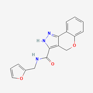 molecular formula C16H13N3O3 B2511753 N-(furan-2-ylmethyl)-2,4-dihydrochromeno[4,3-c]pyrazole-3-carboxamide CAS No. 1448030-66-7
