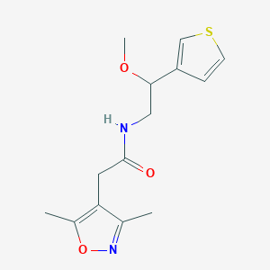 molecular formula C14H18N2O3S B2511756 2-(3,5-dimethylisoxazol-4-yl)-N-(2-methoxy-2-(thiophen-3-yl)ethyl)acetamide CAS No. 1797214-18-6