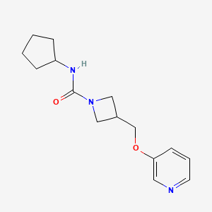 molecular formula C15H21N3O2 B2511758 N-Cyclopentyl-3-(pyridin-3-yloxymethyl)azetidine-1-carboxamide CAS No. 2380171-35-5