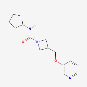 molecular formula C15H21N3O2 B2511758 N-cyclopentyl-3-[(pyridin-3-yloxy)methyl]azetidine-1-carboxamide CAS No. 2380171-35-5