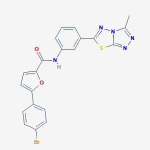 molecular formula C21H14BrN5O2S B251176 5-(4-bromophenyl)-N-[3-(3-methyl[1,2,4]triazolo[3,4-b][1,3,4]thiadiazol-6-yl)phenyl]-2-furamide 