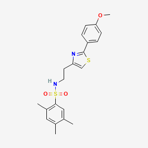 molecular formula C21H24N2O3S2 B2511773 N-(2-(2-(4-methoxyphenyl)thiazol-4-yl)ethyl)-2,4,5-trimethylbenzenesulfonamide CAS No. 863512-13-4