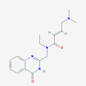 molecular formula C17H22N4O2 B2511780 (E)-4-(Dimethylamino)-N-ethyl-N-[(4-oxo-3H-quinazolin-2-yl)methyl]but-2-enamide CAS No. 2411325-80-7