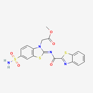 (Z)-methyl 2-(2-((benzo[d]thiazole-2-carbonyl)imino)-6-sulfamoylbenzo[d]thiazol-3(2H)-yl)acetate