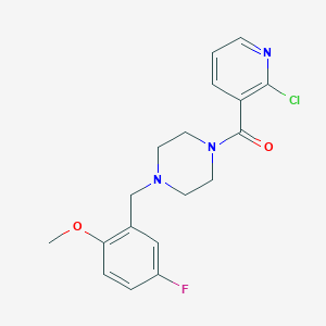 molecular formula C18H19ClFN3O2 B2511789 1-(2-Chloropyridine-3-carbonyl)-4-[(5-fluoro-2-methoxyphenyl)methyl]piperazine CAS No. 1111567-21-5