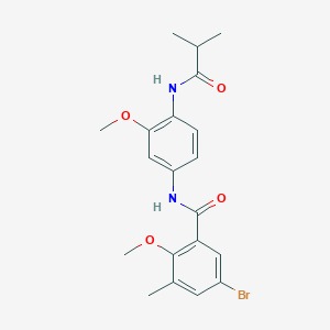 molecular formula C20H23BrN2O4 B251179 5-bromo-N-[4-(isobutyrylamino)-3-methoxyphenyl]-2-methoxy-3-methylbenzamide 