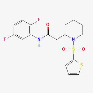 molecular formula C17H18F2N2O3S2 B2511792 N-(2,5-difluorophenyl)-2-(1-(thiophen-2-ylsulfonyl)piperidin-2-yl)acetamide CAS No. 1105235-62-8