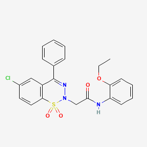 molecular formula C23H20ClN3O4S B2511794 2-(6-chloro-1,1-dioxido-4-phenyl-2H-1,2,3-benzothiadiazin-2-yl)-N-(2-ethoxyphenyl)acetamide CAS No. 1031574-95-4