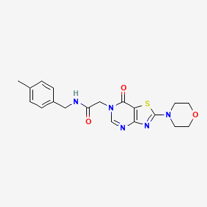 molecular formula C19H21N5O3S B2511799 N-(4-甲基苄基)-2-(2-吗啉-7-氧代噻唑并[4,5-d]嘧啶-6(7H)-基)乙酰胺 CAS No. 1223917-96-1