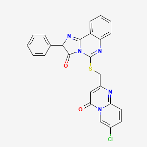 molecular formula C25H16ClN5O2S B2511801 5-[({7-chloro-4-oxo-4H-pyrido[1,2-a]pyrimidin-2-yl}methyl)sulfanyl]-2-phenyl-2H,3H-imidazo[1,2-c]quinazolin-3-one CAS No. 1023572-13-5