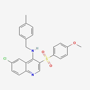 molecular formula C24H21ClN2O3S B2511803 6-氯-3-((4-甲氧基苯基)磺酰基)-N-(4-甲基苄基)喹啉-4-胺 CAS No. 895642-14-5