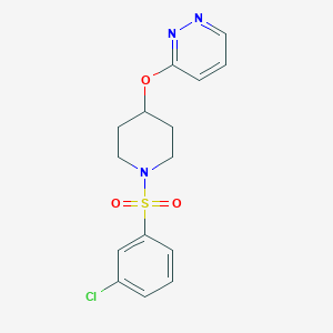 3-((1-((3-Chlorophenyl)sulfonyl)piperidin-4-yl)oxy)pyridazine