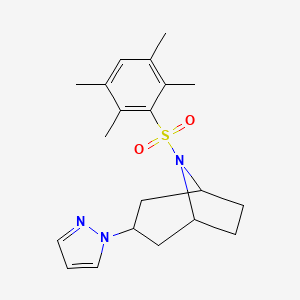 (1R,5S)-3-(1H-pyrazol-1-yl)-8-((2,3,5,6-tetramethylphenyl)sulfonyl)-8-azabicyclo[3.2.1]octane