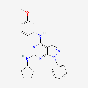 molecular formula C23H24N6O B2511819 N6-cyclopentyl-N4-(3-methoxyphenyl)-1-phenyl-1H-pyrazolo[3,4-d]pyrimidine-4,6-diamine CAS No. 955338-12-2