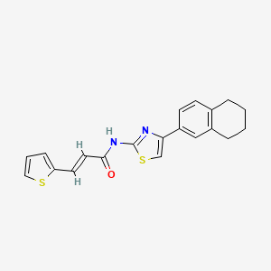 molecular formula C20H18N2OS2 B2511820 (E)-N-(4-(5,6,7,8-tetrahydronaphthalen-2-yl)thiazol-2-yl)-3-(thiophen-2-yl)acrylamide CAS No. 684233-07-6