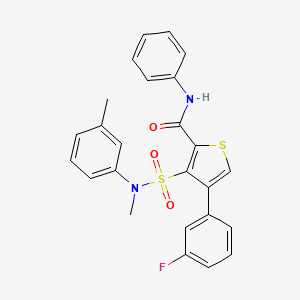 molecular formula C25H21FN2O3S2 B2511824 4-(3-fluorophenyl)-3-(N-methyl-N-(m-tolyl)sulfamoyl)-N-phenylthiophene-2-carboxamide CAS No. 1114872-93-3