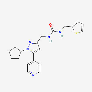 molecular formula C20H23N5OS B2511826 1-((1-环戊基-5-(吡啶-4-基)-1H-吡唑-3-基)甲基)-3-(噻吩-2-基甲基)脲 CAS No. 1421450-86-3
